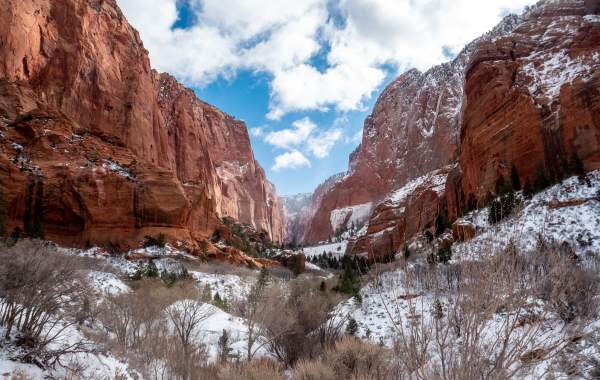 Snow in Kolob Canyons, North Zion National Park