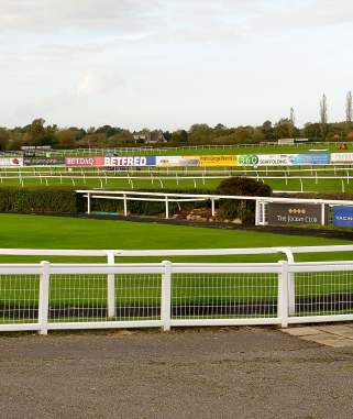 Horse race course track with fences at Market Rasen
