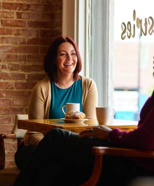 Couple Coffee Shop Sitting