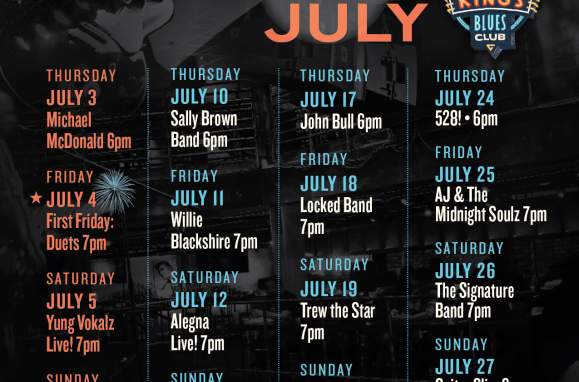 BB King's Blues Club July Calendar!