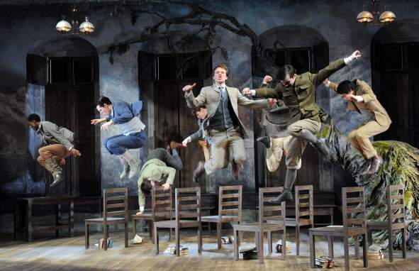 People Jumping Around Chairs