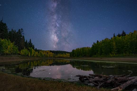 Payson Lakes Under a Starry Night