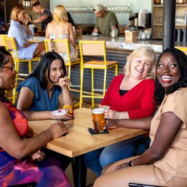 A group of ladies enjoying drinks and each other's company at Fayetteville's Haymount Truck Stop