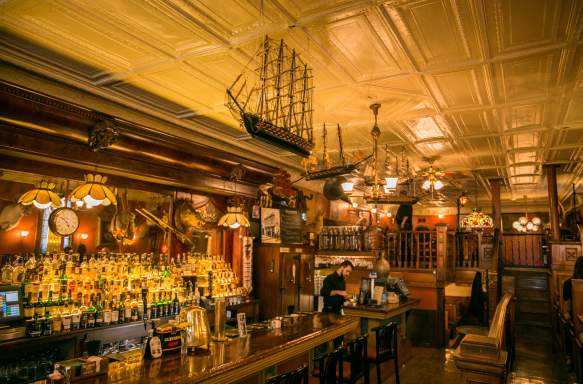 The bar inside of The Irish Lion