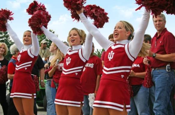 Cheerleaders At IU Homecoming In Bloomington, IN