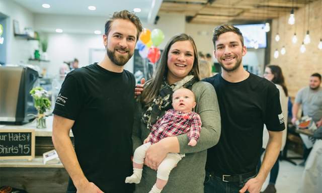 Brothers Bring Sandwiches and Coffee to the Woodstock Square