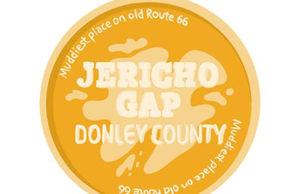 Jericho coin from the TX Route 66 Passport Program