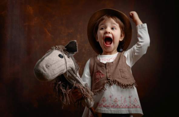 Little Cowgirl Shouting