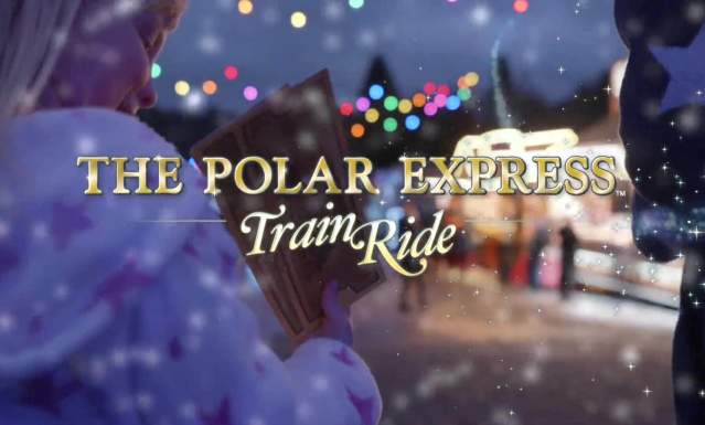 close-up on girl with ticket for The Polar Express