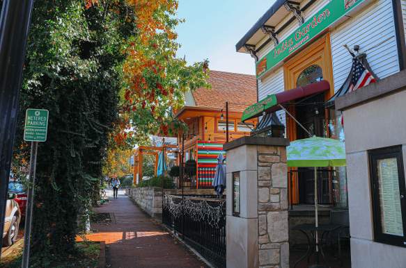 A view of 4th Street and India Garden on a fall day