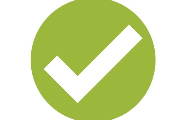 Green circle with a white check mark
