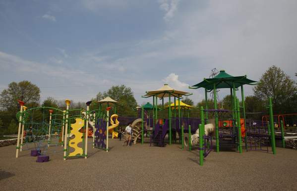 Colorful playground set at Emerald Fields
