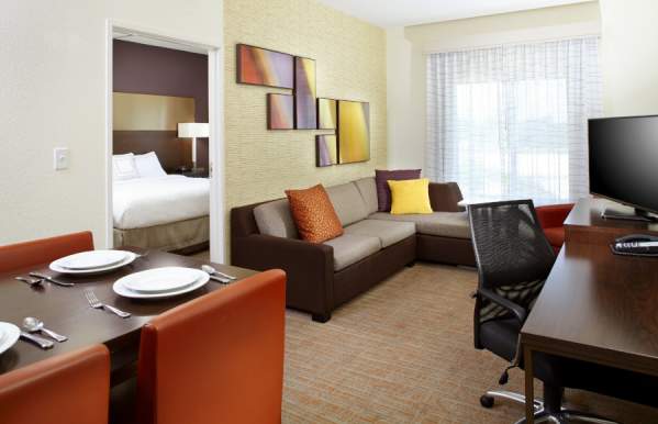 Guest room suite at Residence Inn Dublin