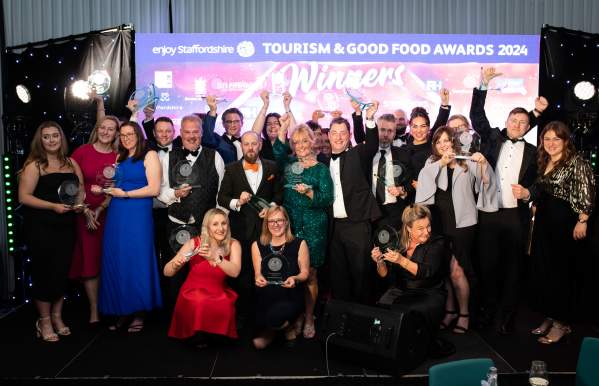 The Enjoy Staffordshire Tourism & Good Food Awards 2024 - group shot of Gold award winners