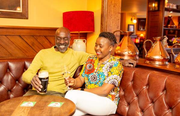 The Royal Oak Biddulph couple drink inside diversity