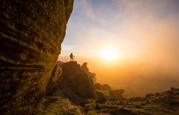 sunrise on The Roaches