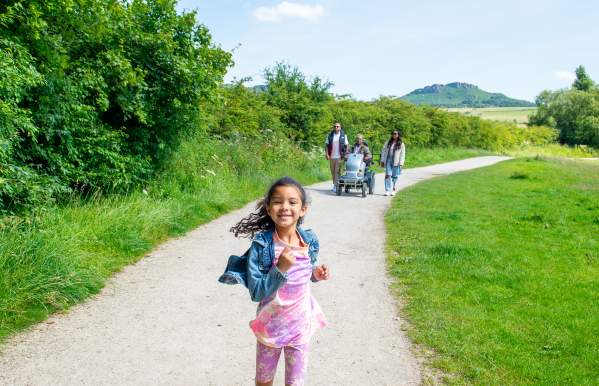 girl running towards the camera