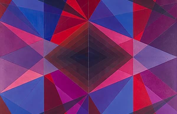 Migration, 2016 Jeffrey Gibson (b. 1972) Acrylic and graphite on canvas.