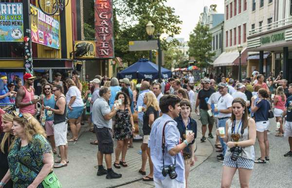 downtown street filled with people