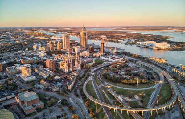 Aerial View of Mobile, AL
