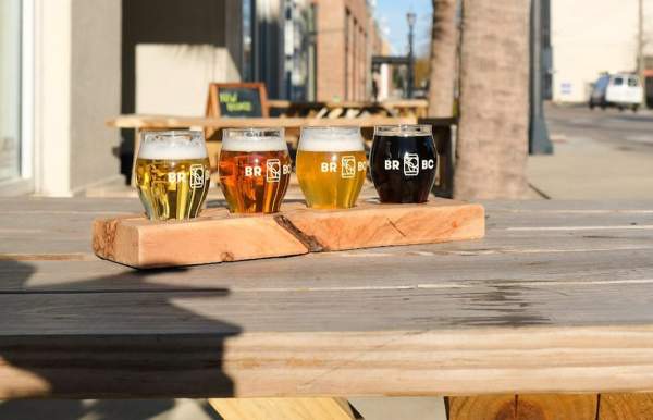 Flight of craft beer