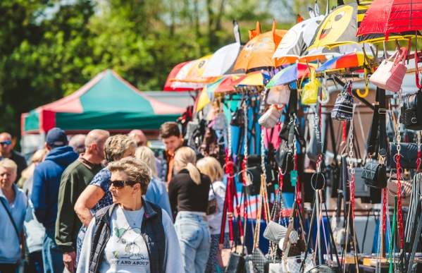 People shopping at Penkridge Market