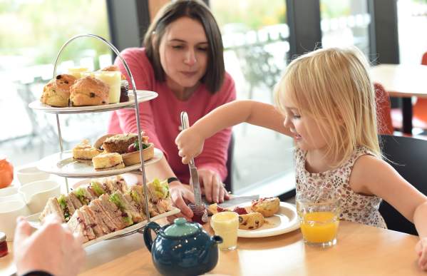 Woman and girl having Afternoon Tea at National Memorial restaurant