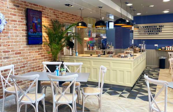 Interior of the Claymore Lounge café at Tamworth Assembly Rooms theatre