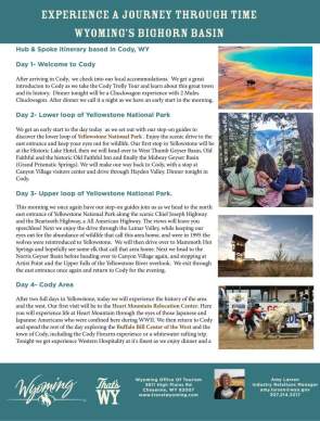 Journey Through Time Hub and Spoke itinerary