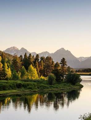 Scenic mountains & river