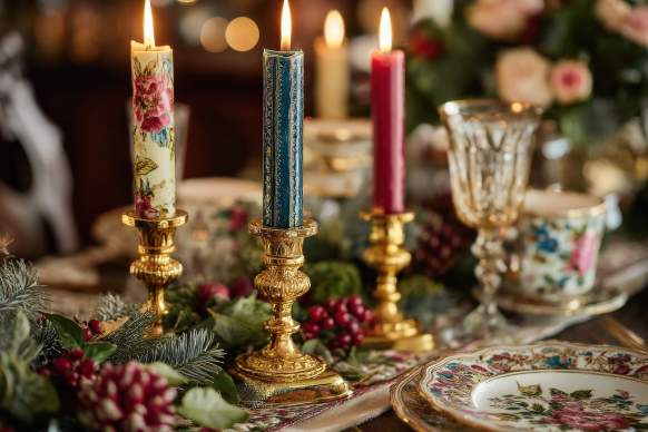 Holiday DIY Painted Taper Candles