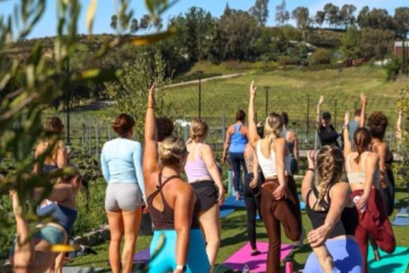 Valentine's Eve Pilates on the Vineyard Patio