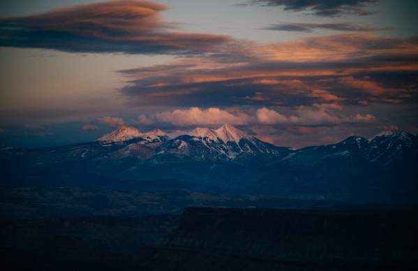 LaSal Mountains in winter