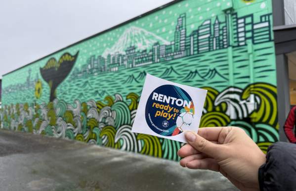 soccer mural with sticker