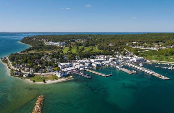 About Mackinac Island-Aerial view