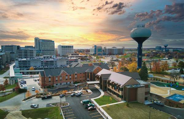 drone shot of the Ronald McDonald hospital