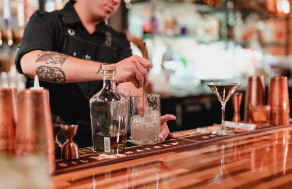 bartender making cocktails