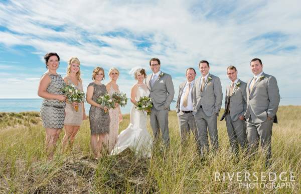 beach wedding at Muskegon State Park