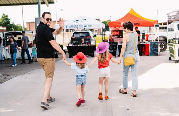 Family of 4 at event