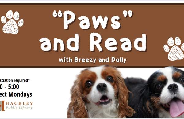 Paws and Read at Hackley Public Library