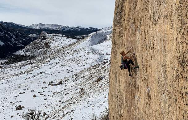 Sunny and 25: Outdoor Rock Climbing in a T-Shirt in Wyoming Winter