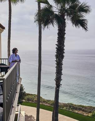 Woman Balcony Resort Hotel Beach