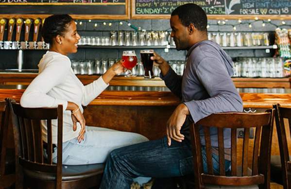 Couple at Wolverine Brewery