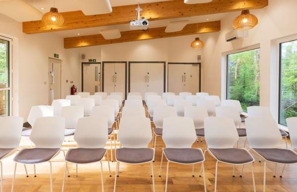 Event setup in Bear Wood at Bristol Zoo Project