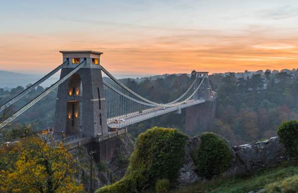 A view of the Clifton Suspension Bridge in West Bristol, looking towards the Abbots Leigh area - credit Jim Cossey