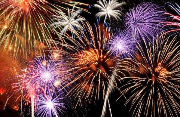 A stock image of fireworks in the sky