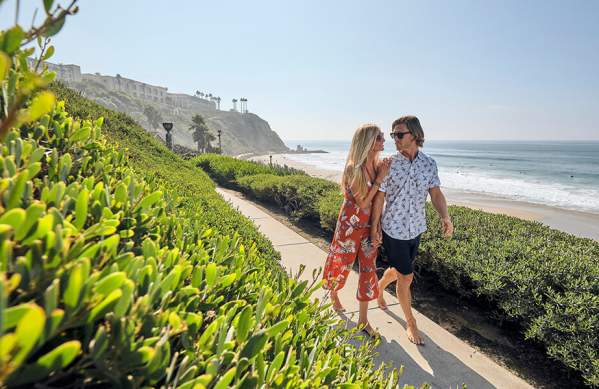 Couple Walking Trail Beach