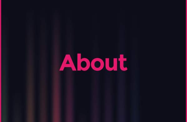 A graphic that reads 'about'