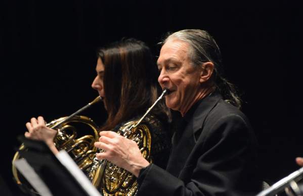 French horn musicians from the Terre Haute Symphony Orchestra