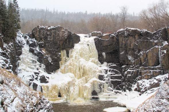Winter frozen High Falls